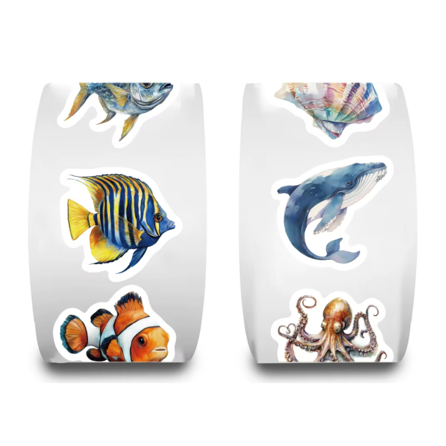 500pcs Roll of Sea Life Animal Stickers