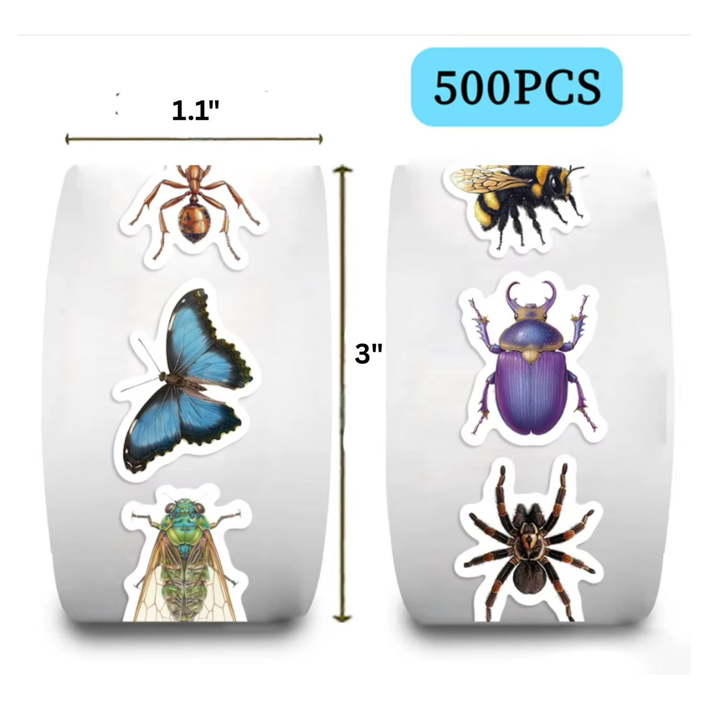 Insect Sticker Roll (500pcs)