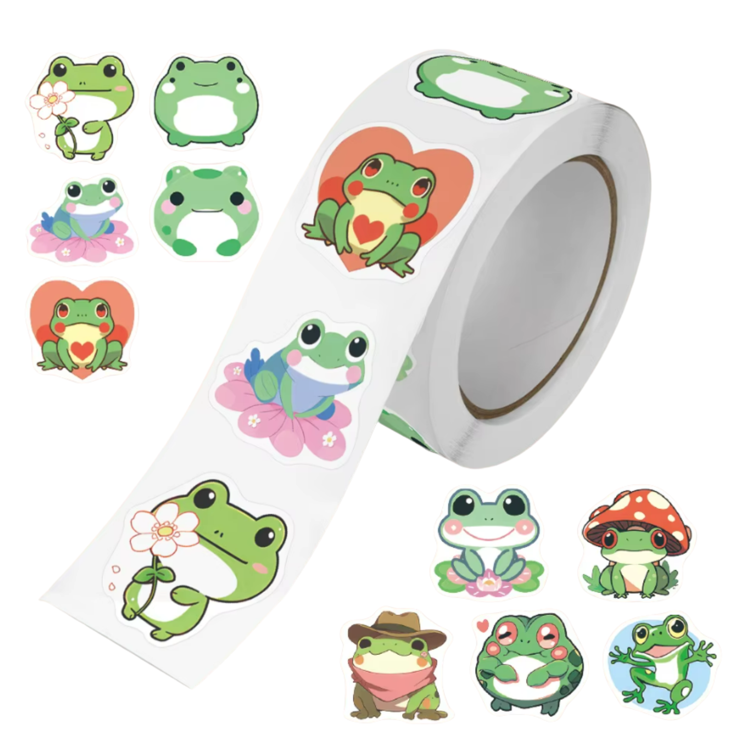 500pcs Roll of Frog Stickers