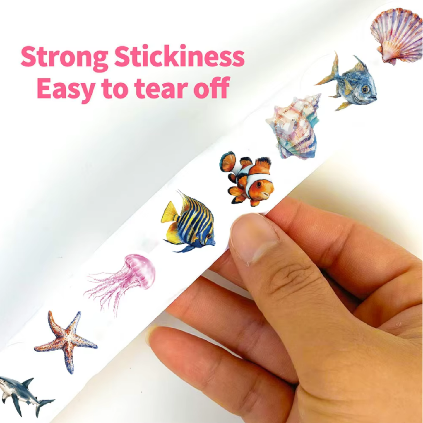 500pcs Roll of Sea Life Animal Stickers