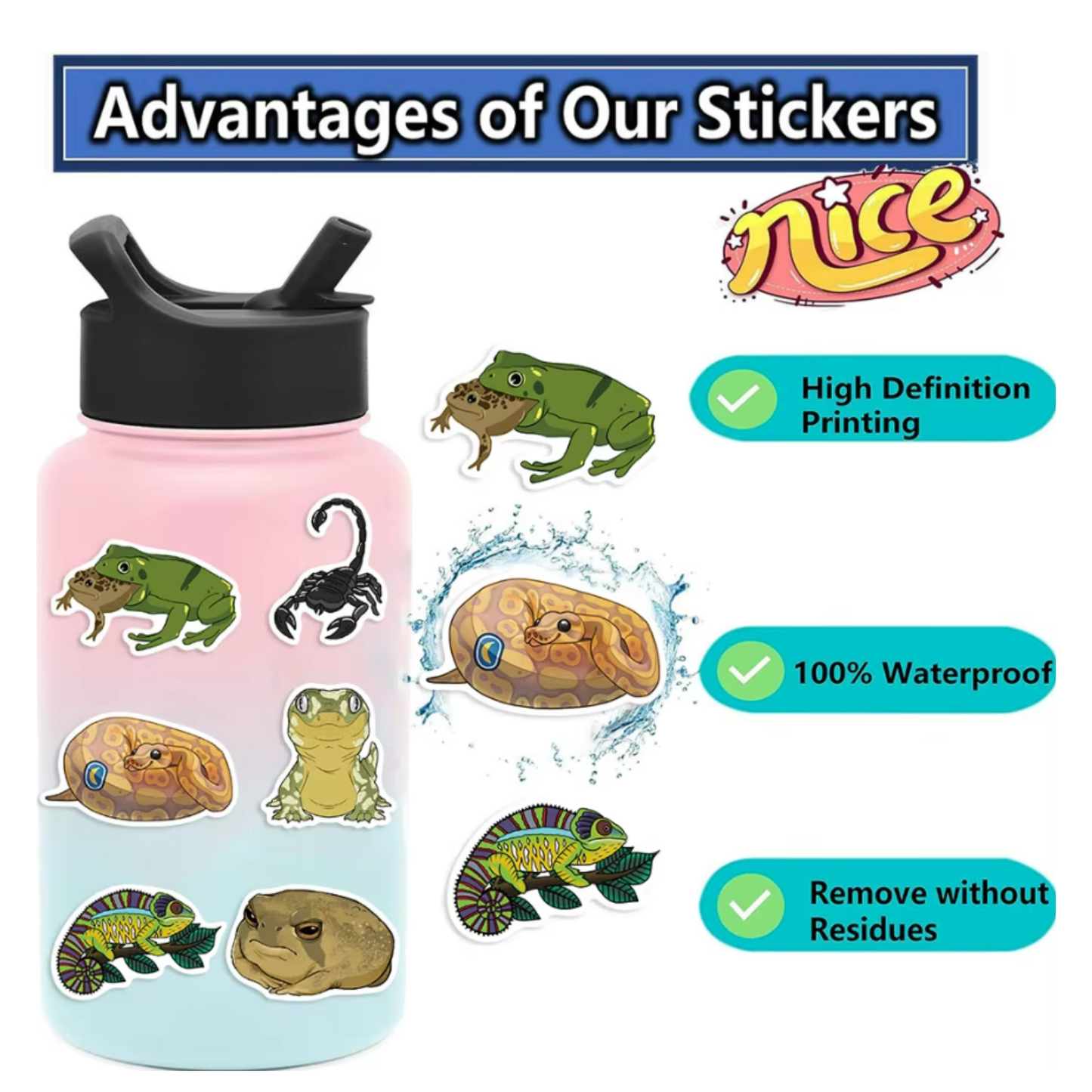 50 pcs Reptile Stickers