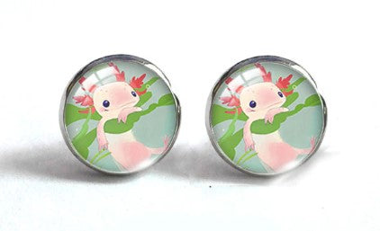 Axolotl & Plant Earrings