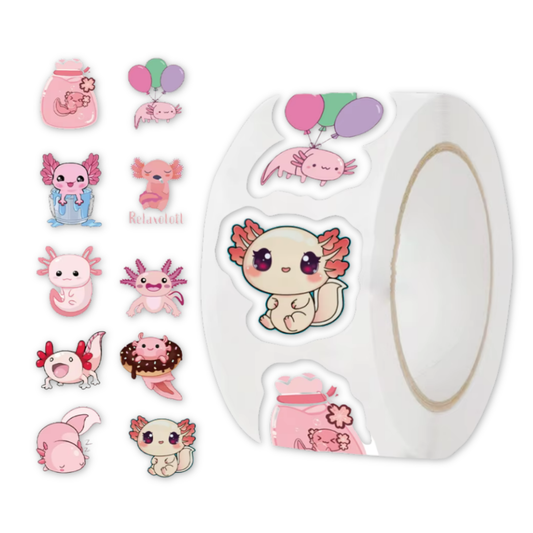 Axolotl Stickers (Roll of 500)