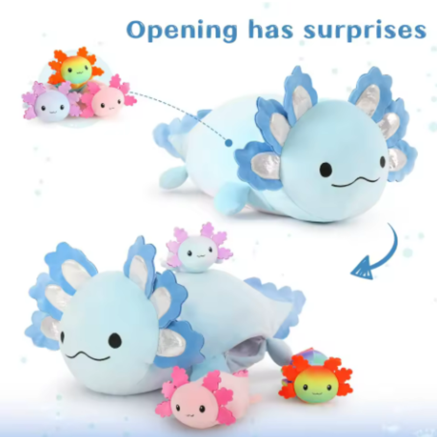 Mom & Baby Surprise Axolotl Plush