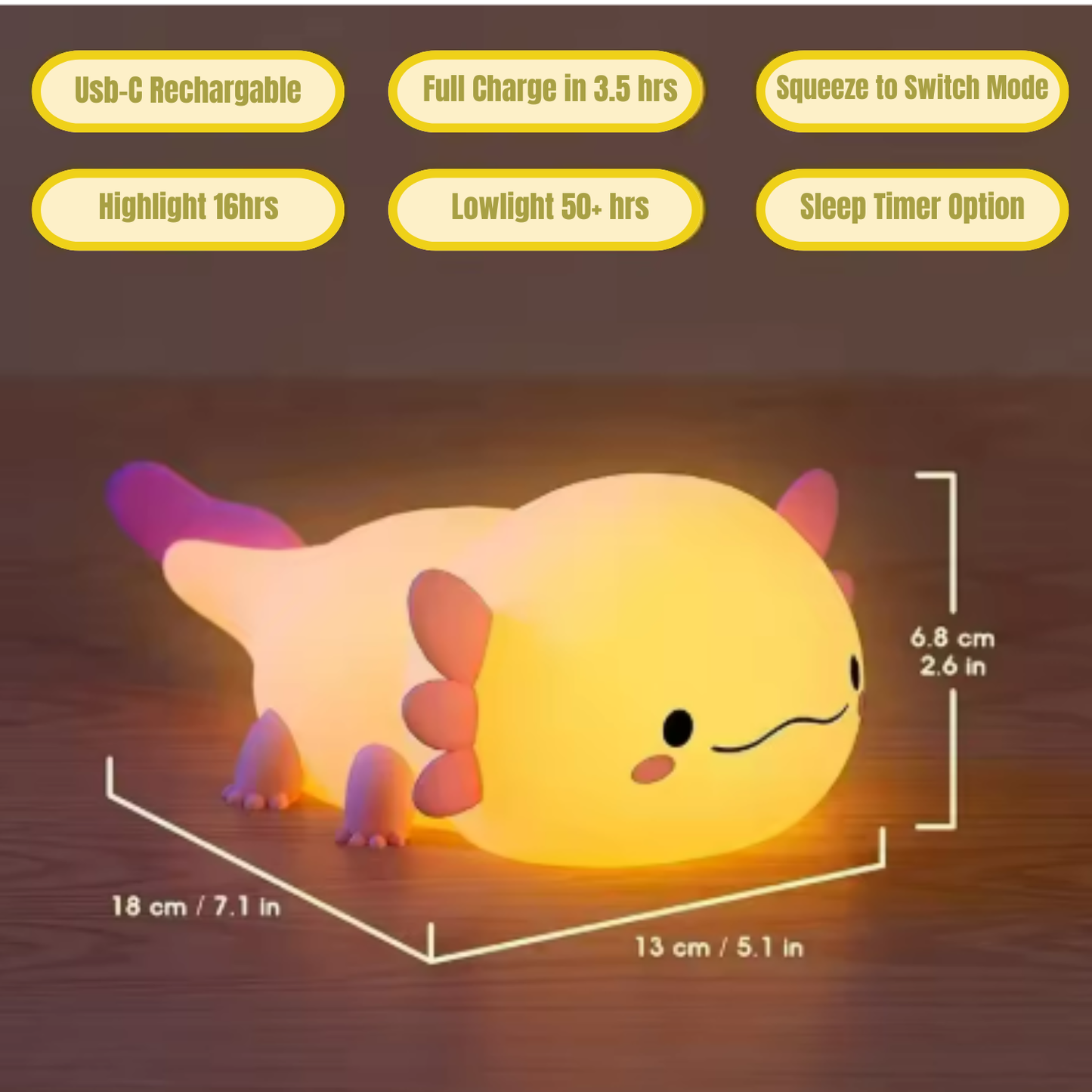 Axolotl Rechargeable Soft Lamp