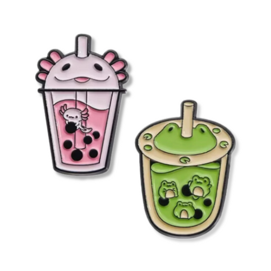 Boba Tea Animal Pins