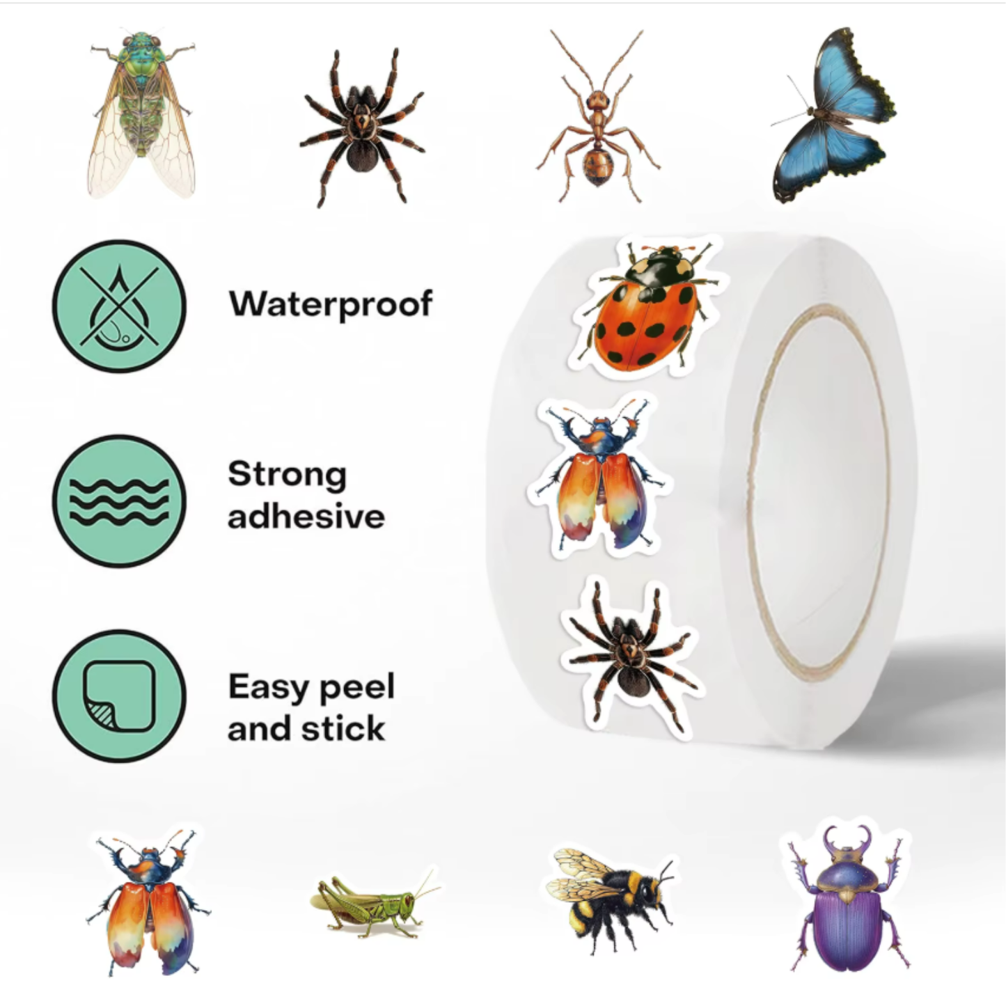 Insect Sticker Roll (500pcs)