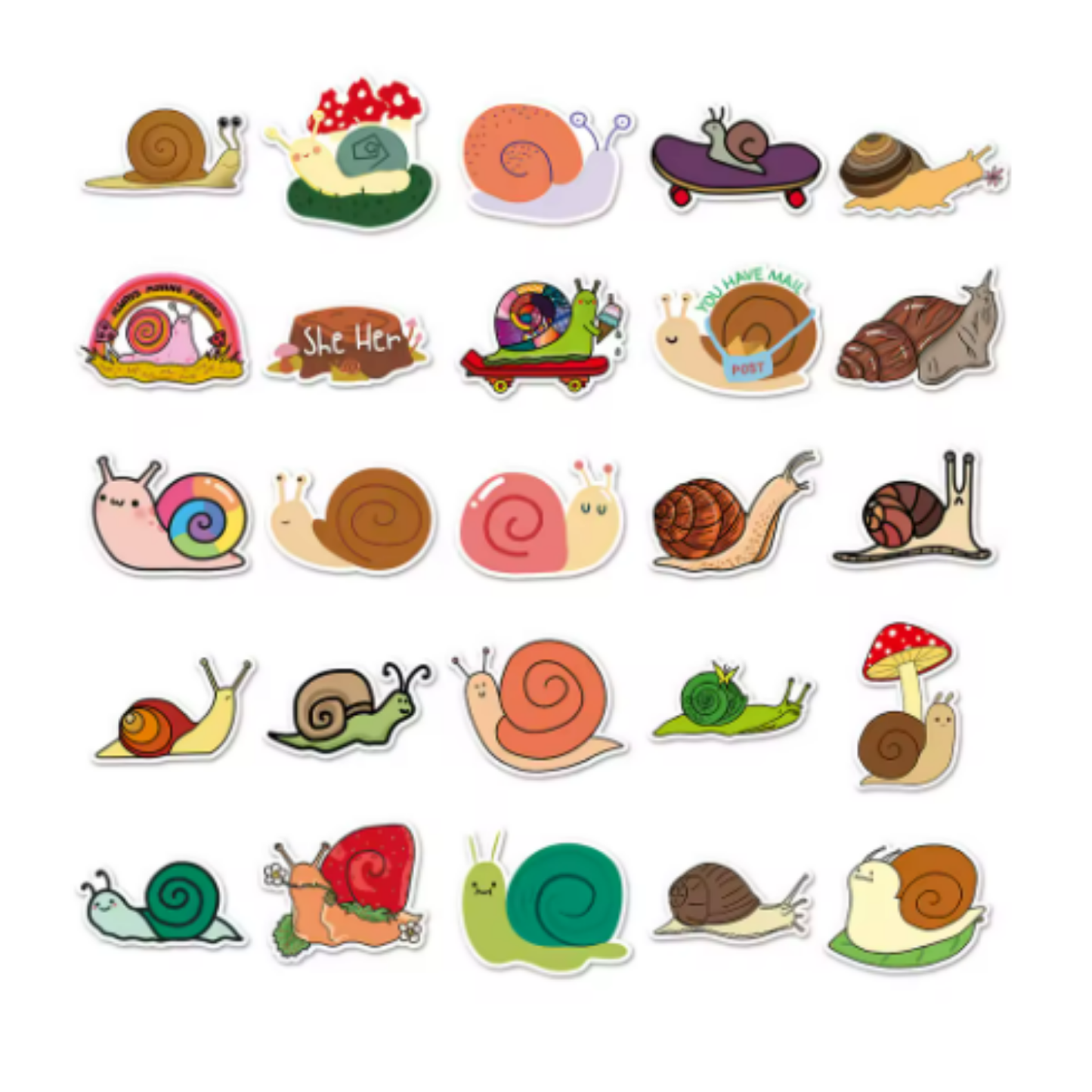 Snail Stickers (50pcs)