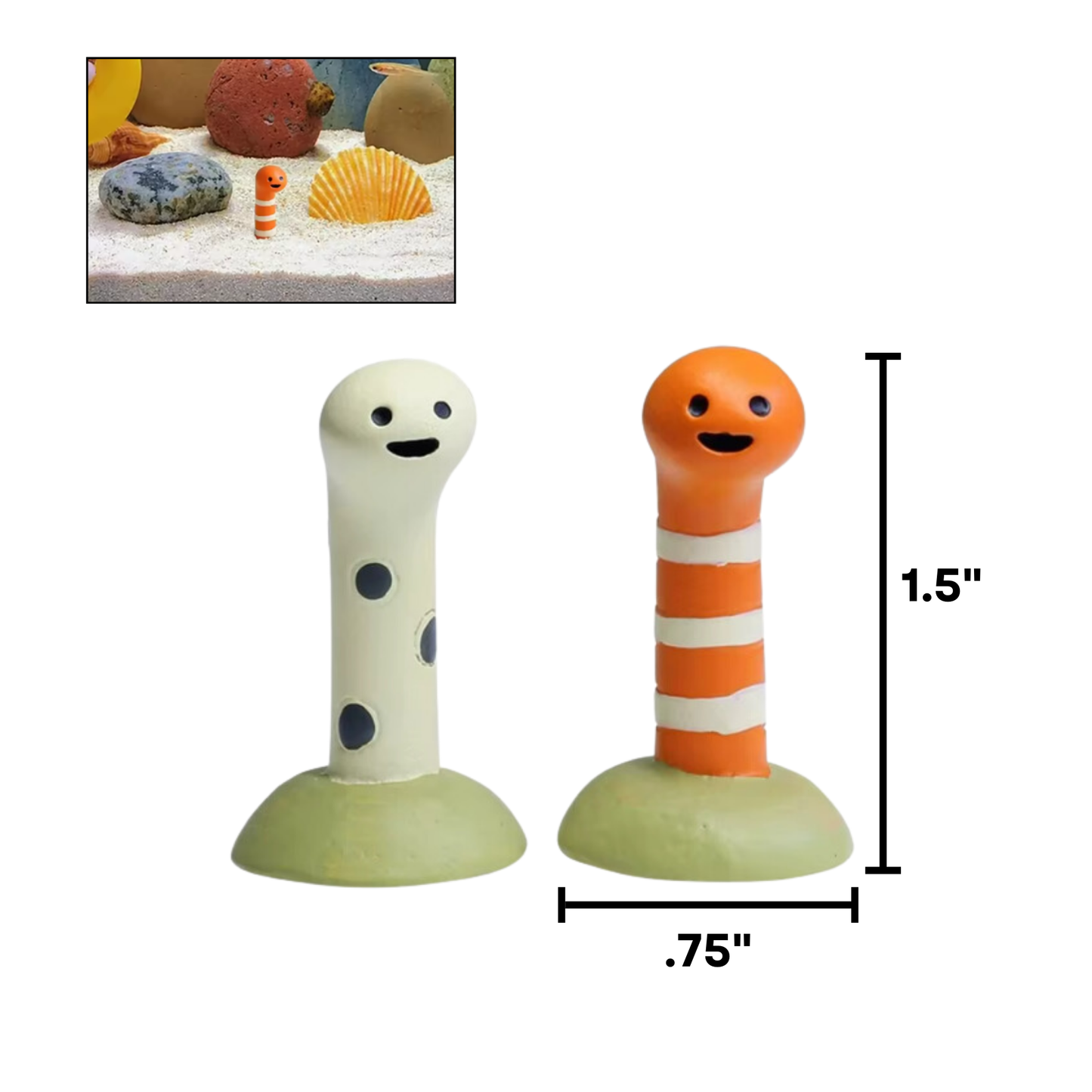 Mini Cartoon Worms (2 Pack)